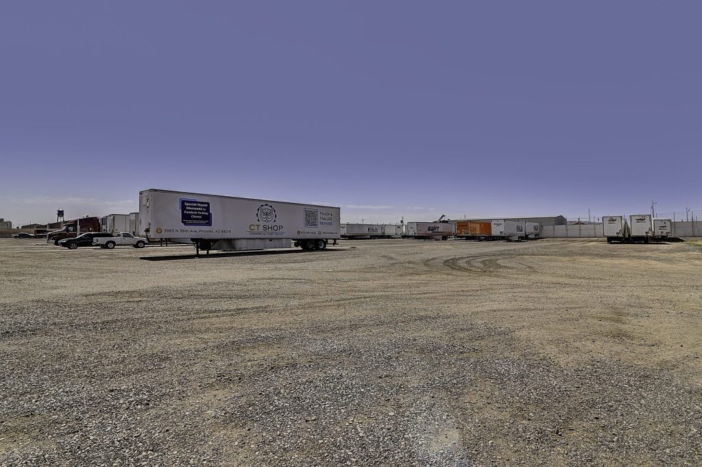 truck trailer in parking