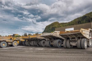 heavy equipment parked outside