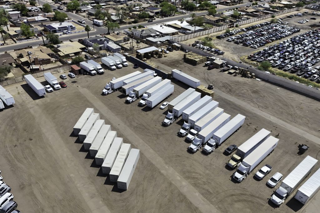 secure storage yard for trucks