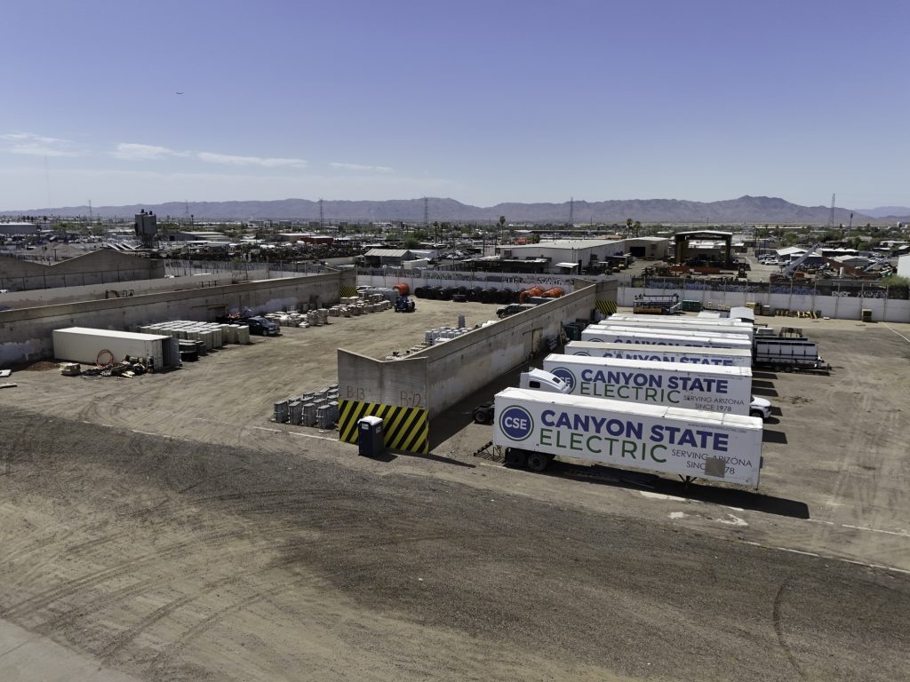 Outdoor storage solutions in Phoenix providing secure space for contractors, trucks, and heavy equipment