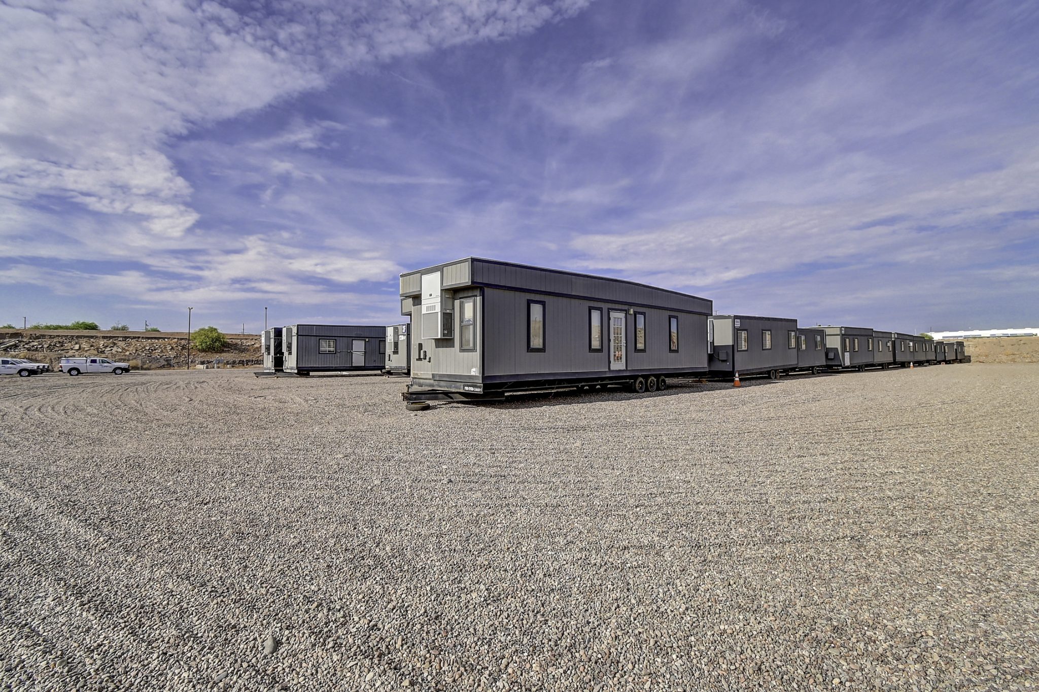 contractors yard with a container