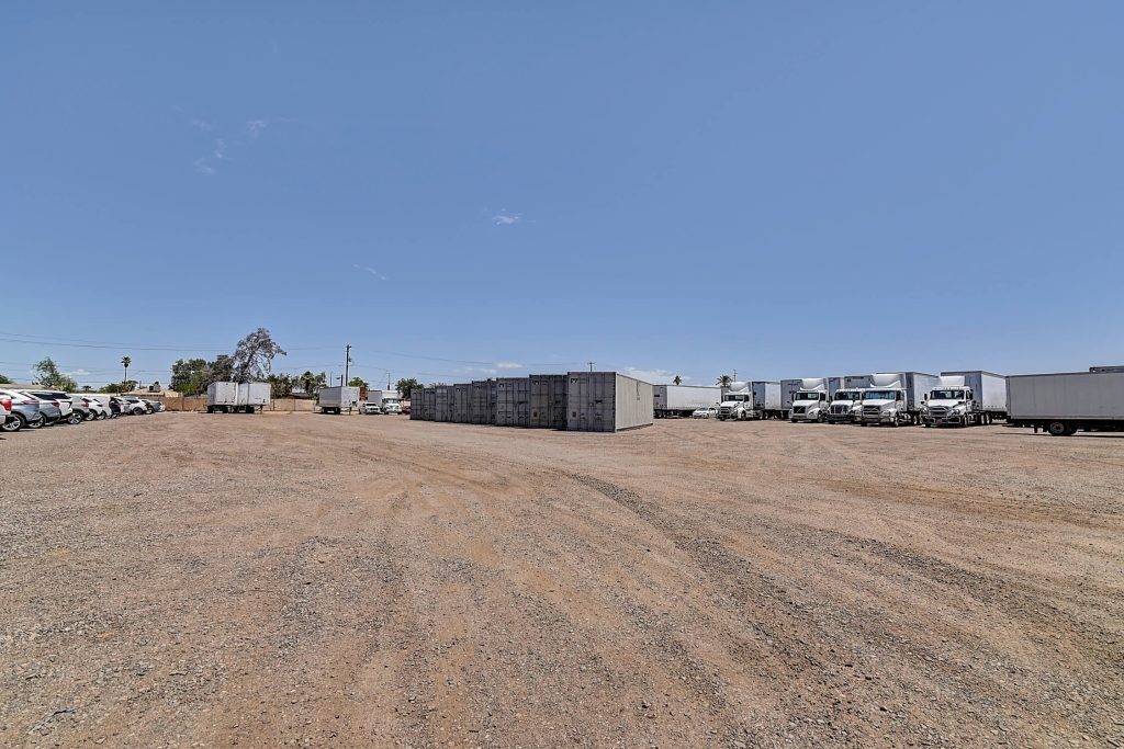 contractor storage with cargos in the middle