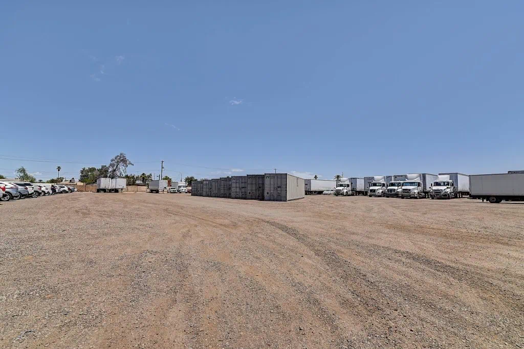 contractor storage with cargos in the middle